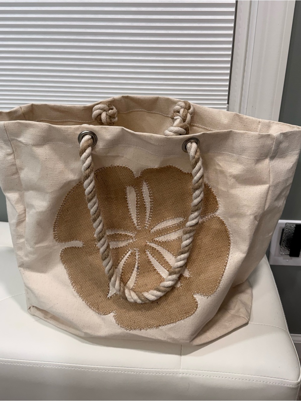 XL canvas sand dollar beach bag